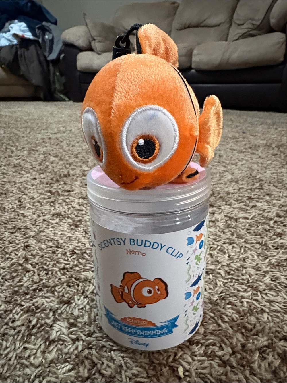 Scentsy Buddy Clip Nemo Plush Keychain - Orange